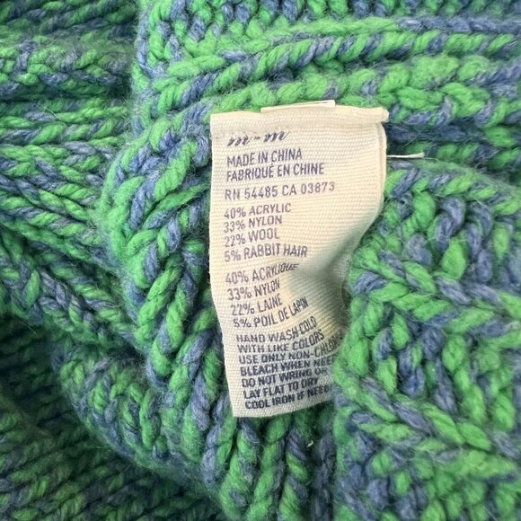 American Eagle Cardigan M Rabbit Wool Blend Blue Green Button Down Size Medium - Picture 13 of 13